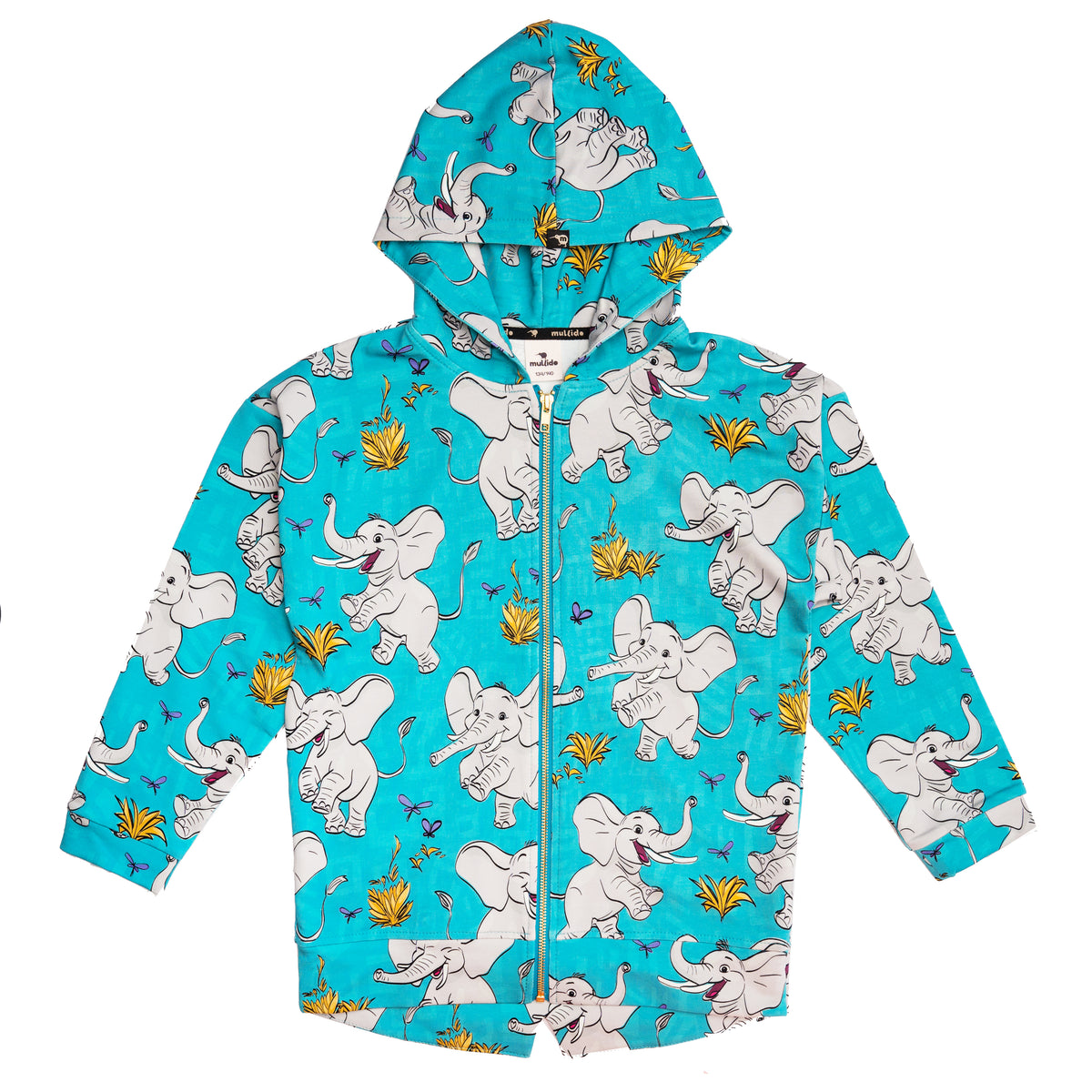 Turquoise Elephants Hoodie - 1 Left Size 4-6 years-Mullido-Modern Rascals