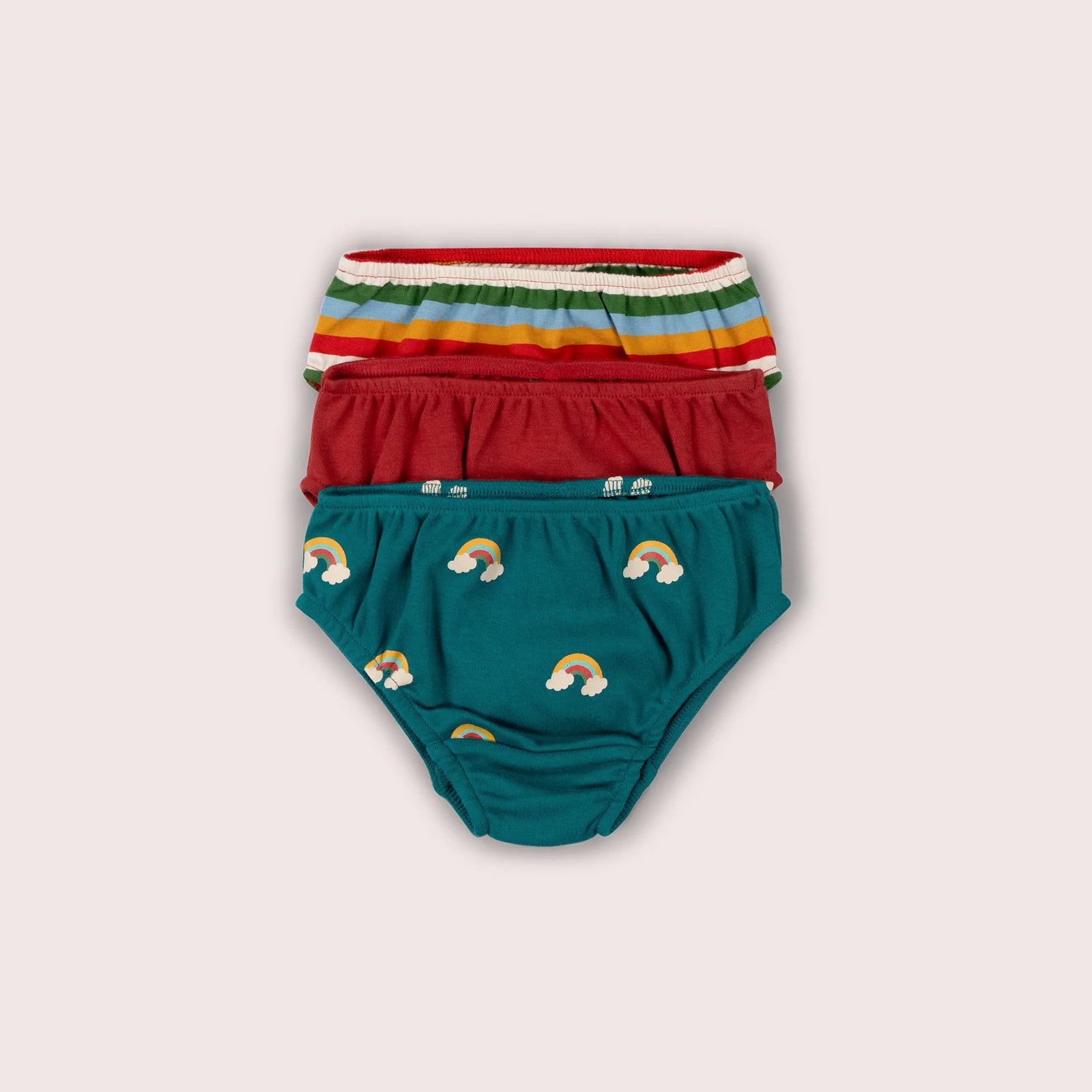 Turquoise Rainbows Organic Underwear Set - 3 Pack - 1 Left Size 6-7 years-Little Green Radicals-Modern Rascals