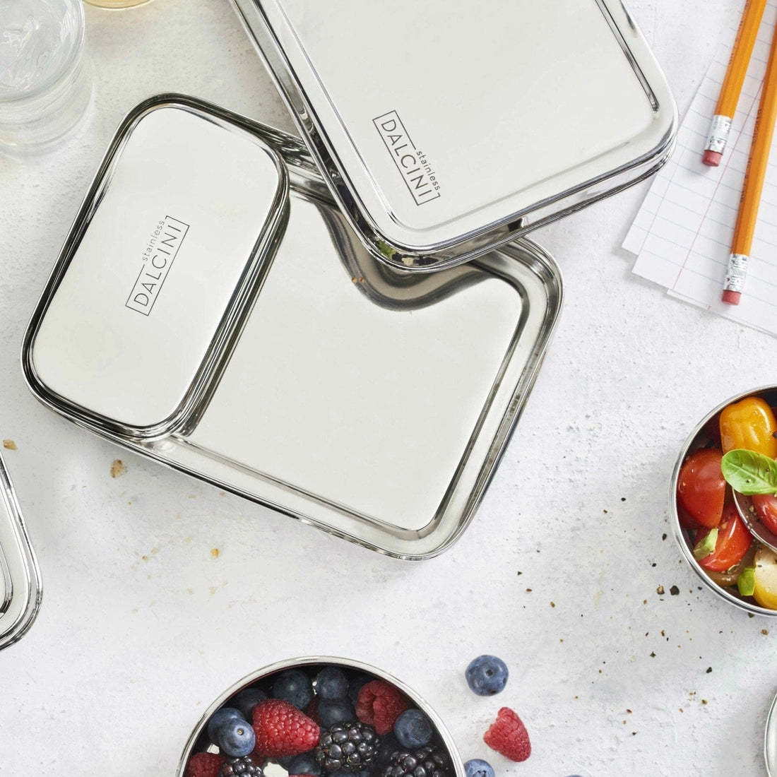 Two-Piece Lunch Set | Top Stainless Steel Food Storage Set-Dalcini Stainless-Modern Rascals