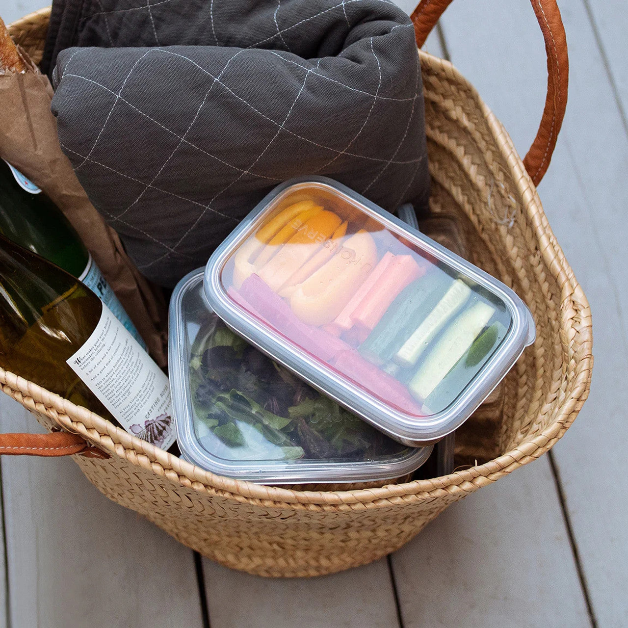 U-Konserve Rectangular Stainless Steel To Go Container - 45oz / Assorted Lid Colours-U Konserve-Modern Rascals