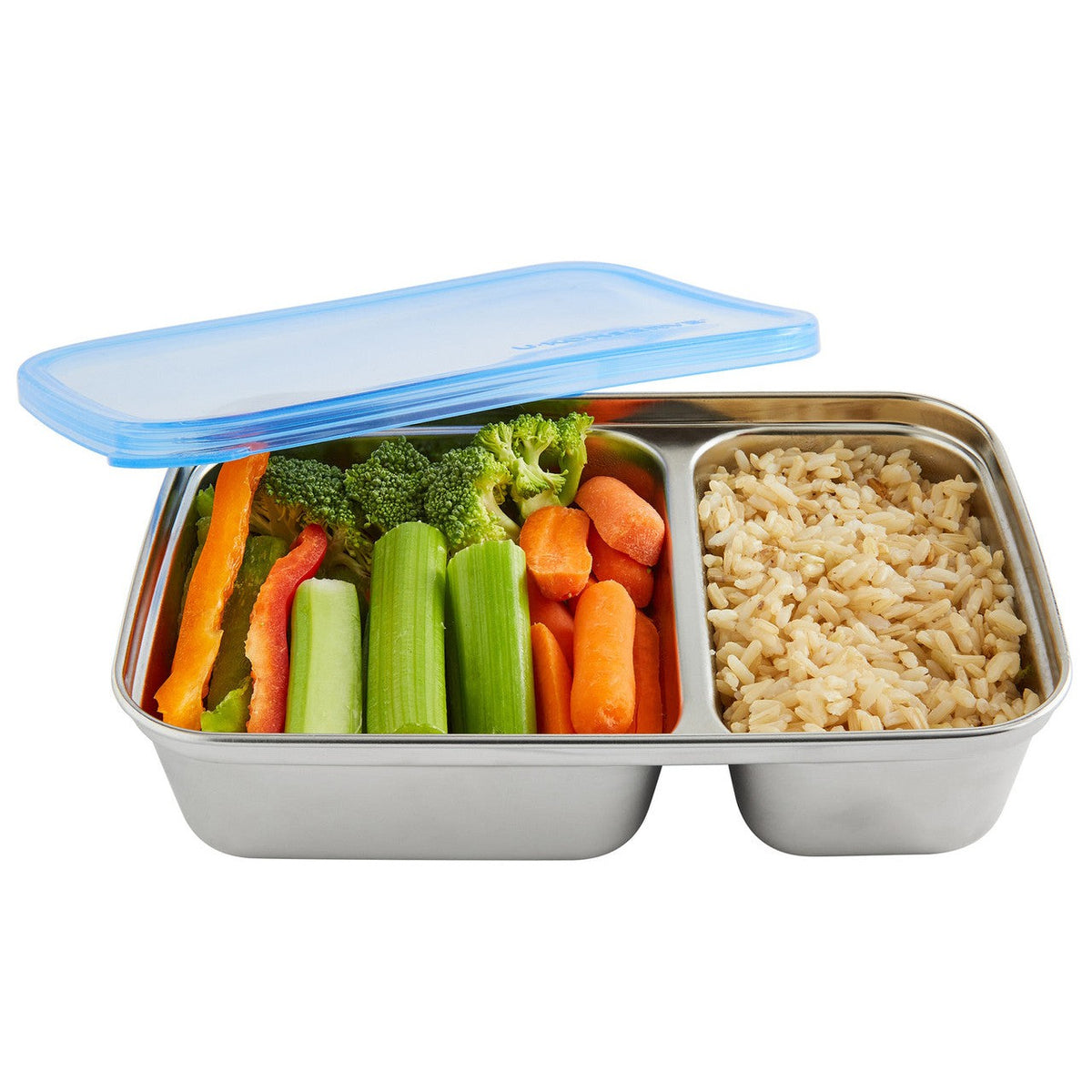 U-Konserve Two Compartment Stainless Steel Container - 28oz / Assorted Lid Colours-U Konserve-Modern Rascals