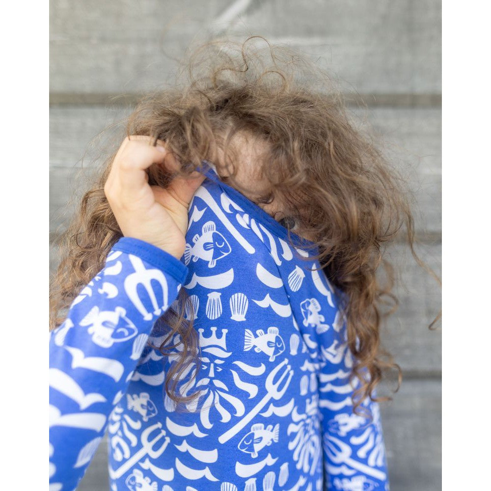 ULJAS Long Sleeve Shirt - Ahti in Blue & White-PaaPii-Modern Rascals