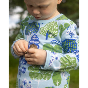 ULJAS Long Sleeve Shirt - Park in Blue and Forest - 2 Left Size 7-8 & 8-9 years-PaaPii-Modern Rascals