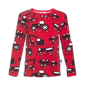 ULJAS Long Sleeve Shirt - Work Machines in Red-PaaPii-Modern Rascals