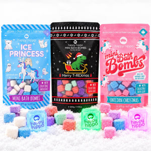 Unicorn Christmas - Mini Bath Bombs with Bath Light-Happy Hippo Bath-Modern Rascals