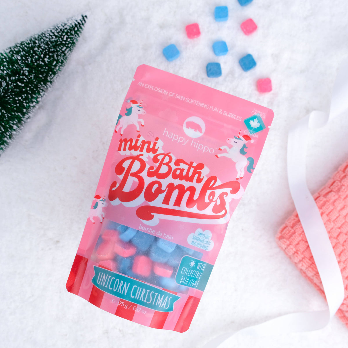 Unicorn Christmas - Mini Bath Bombs with Bath Light-Happy Hippo Bath-Modern Rascals