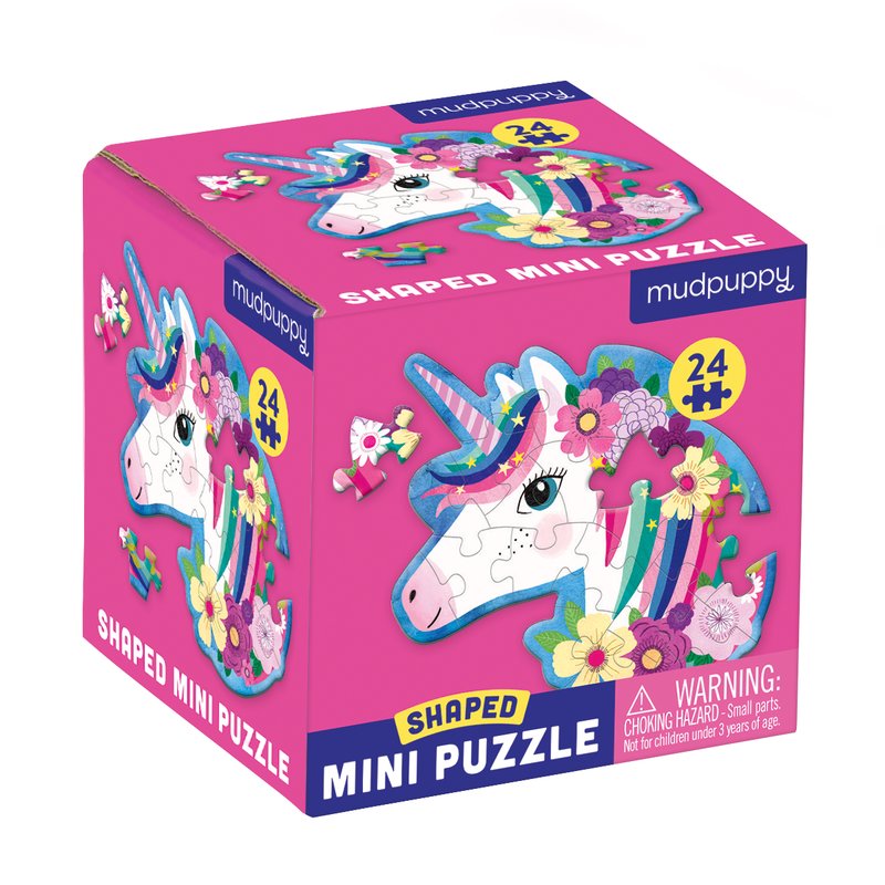 Unicorn Shaped Mini Puzzle - 24 pieces-Mudpuppy-Modern Rascals