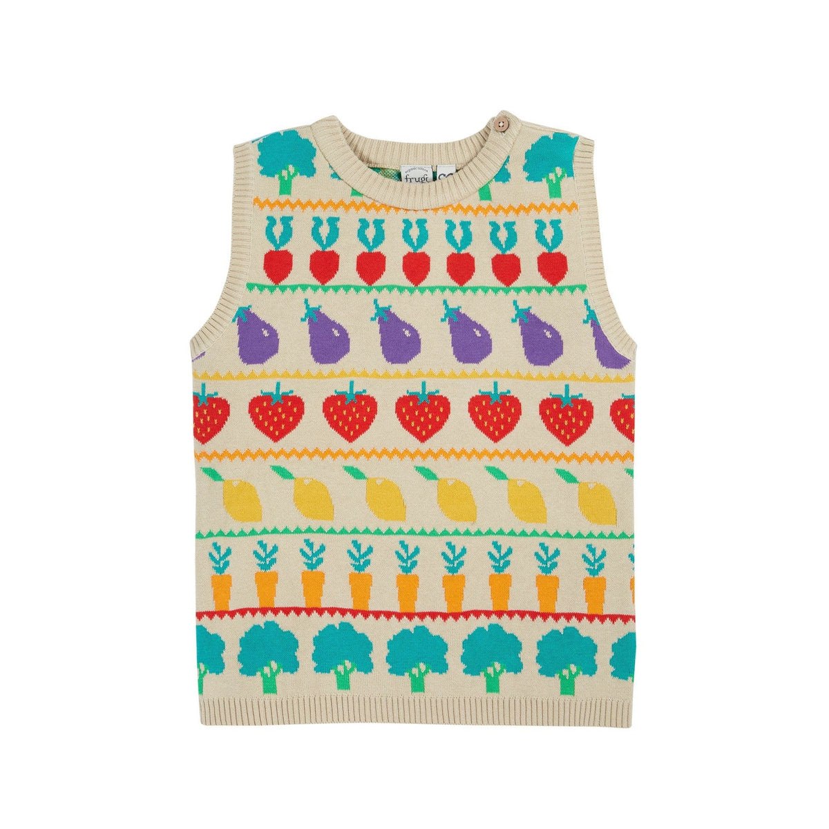 Veg Pals Fair Isle Tavi Knitted Tank Top - 1 Left Size 6-7 years-Frugi-Modern Rascals