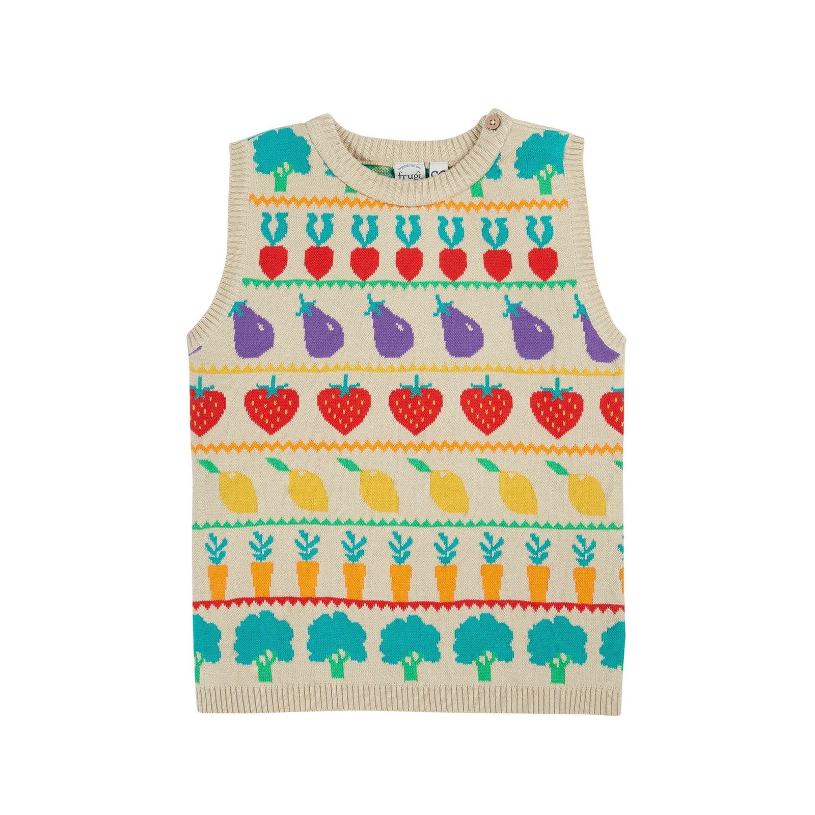 Veg Pals Fair Isle Tavi Knitted Tank Top - 1 Left Size 6-7 years-Frugi-Modern Rascals