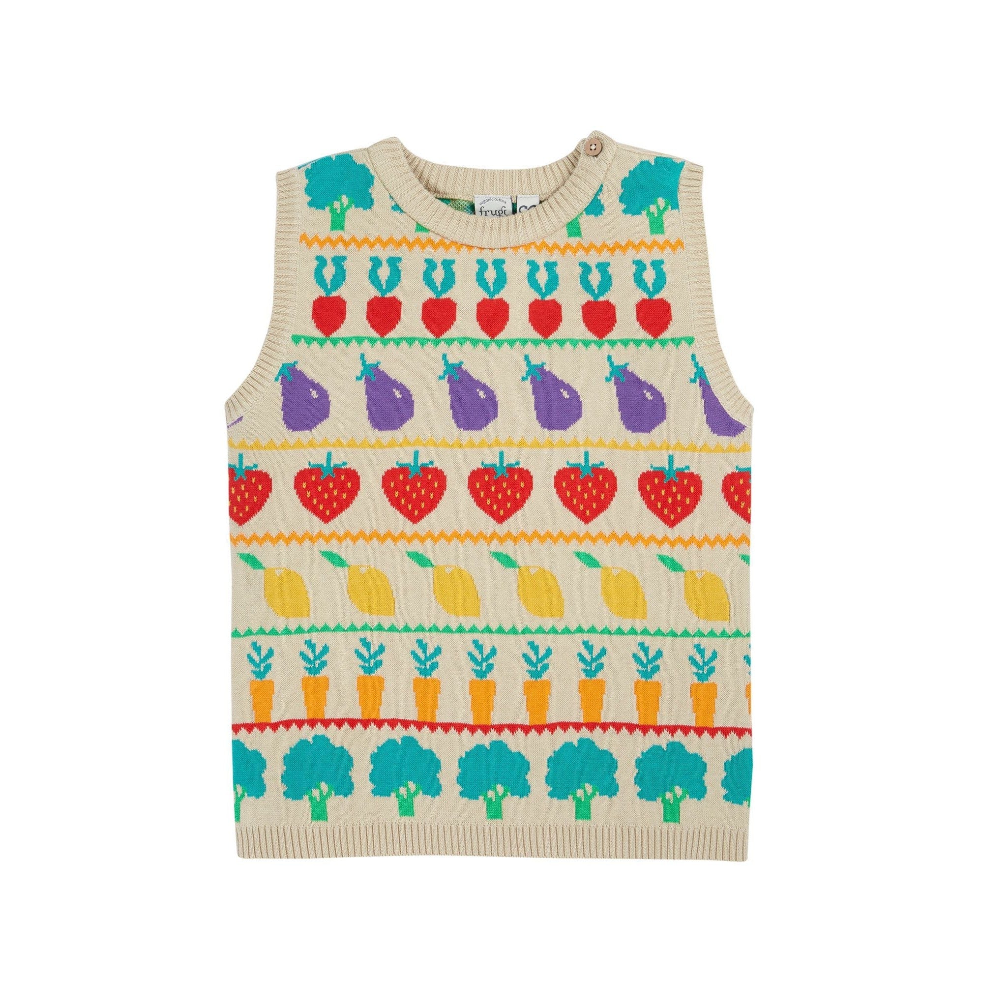 Veg Pals Fair Isle Tavi Knitted Tank Top - 1 Left Size 6-7 years-Frugi-Modern Rascals