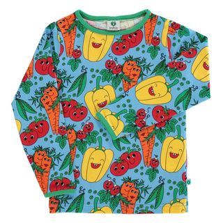 Vegetables Long Sleeve Shirt - Blue Grotto - 1 Left Size 9-10 years-Smafolk-Modern Rascals