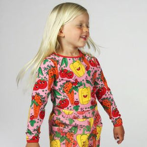 Vegetables Long Sleeve Shirt - Sea Pink - 1 Left Size 7-8 years-Smafolk-Modern Rascals