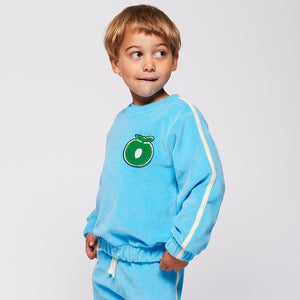 Velour Sweatshirt in Pool Blue-Smafolk-Modern Rascals