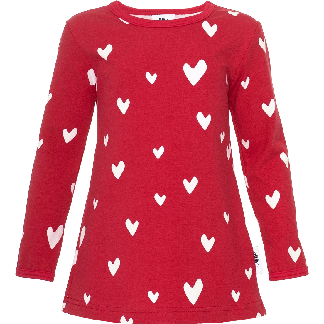 VIENO Long Sleeve Tunic - Hearts in Red-PaaPii-Modern Rascals