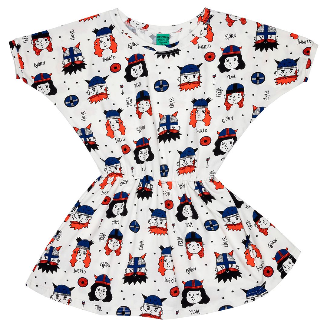 Vikings Short Sleeve Dress - 1 Left Size 9-11 years-Raspberry Republic-Modern Rascals