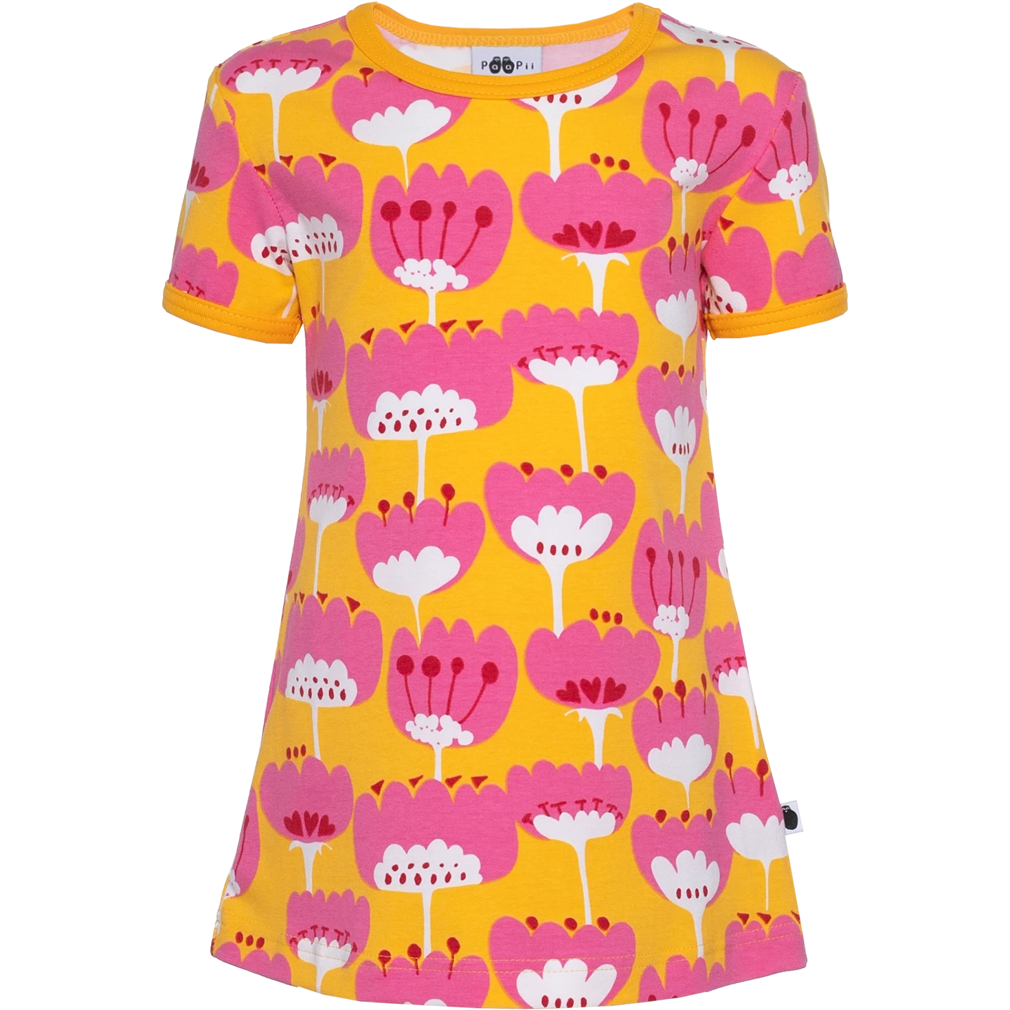 VIOLA Short Sleeve Tunic - Blomma in Sun Pink Red - 1 Left Size 3-4 years-PaaPii-Modern Rascals