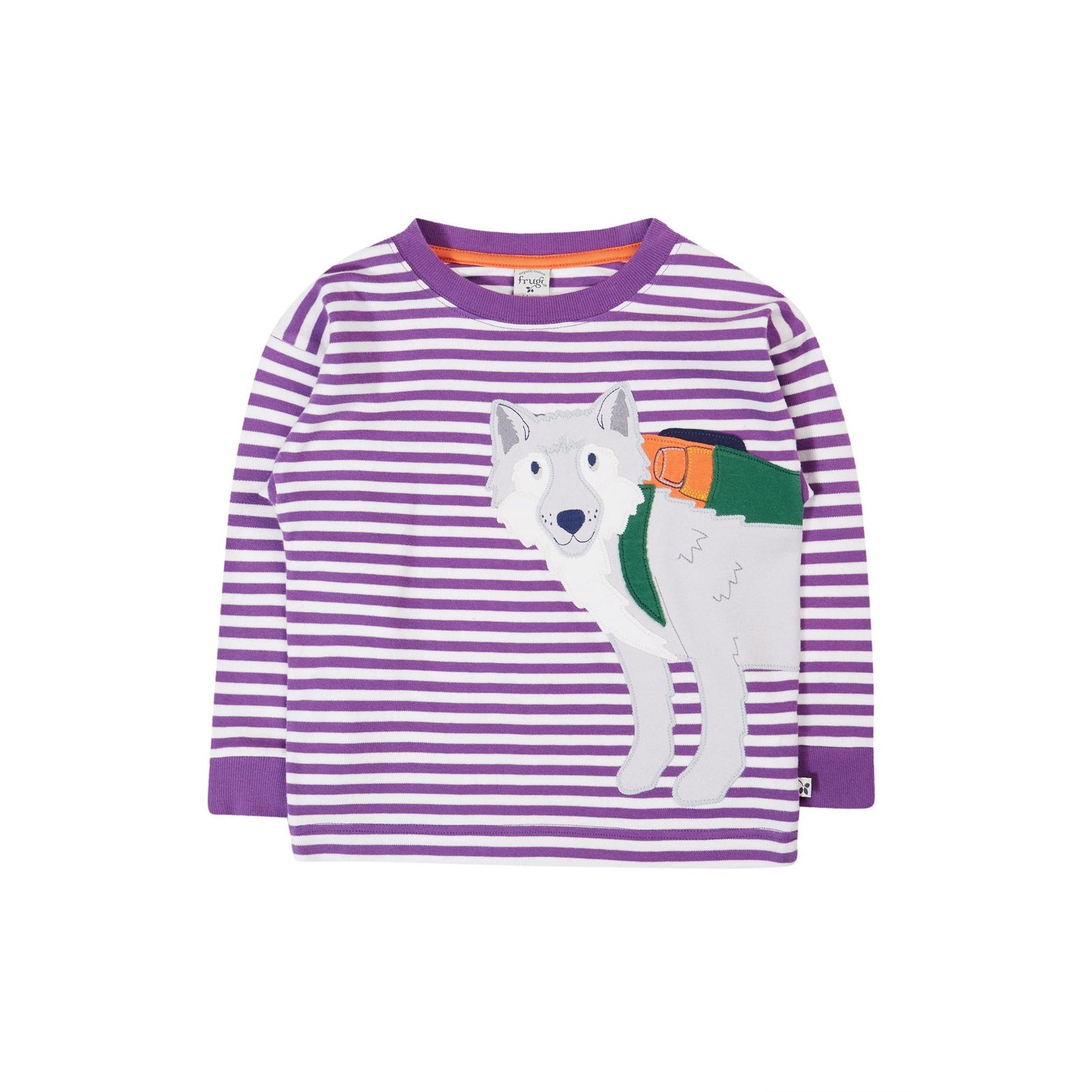 Violet Stripe/Wolf Otis Circular Top - 1 Left Size 2-3 years-Frugi-Modern Rascals