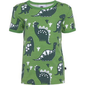VISA Short Sleeve Shirt - Dinosaur in Forest and Dark Green-PaaPii-Modern Rascals
