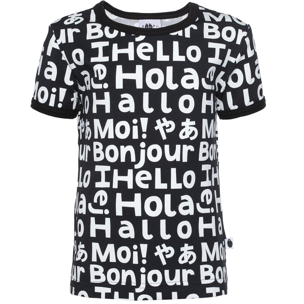 VISA Short Sleeve Shirt - Hello in Black & White-PaaPii-Modern Rascals