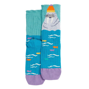 Walrus Leopard Character Socks - 2 Pack-Frugi-Modern Rascals