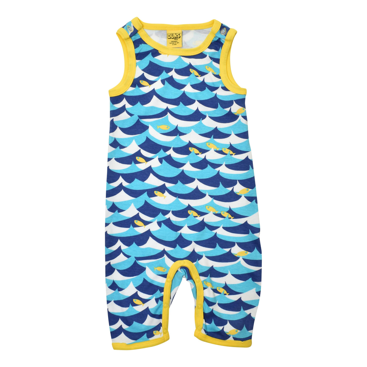 Wave And Fish - Blue Summer Dungarees / Playsuit-Duns Sweden-Modern Rascals