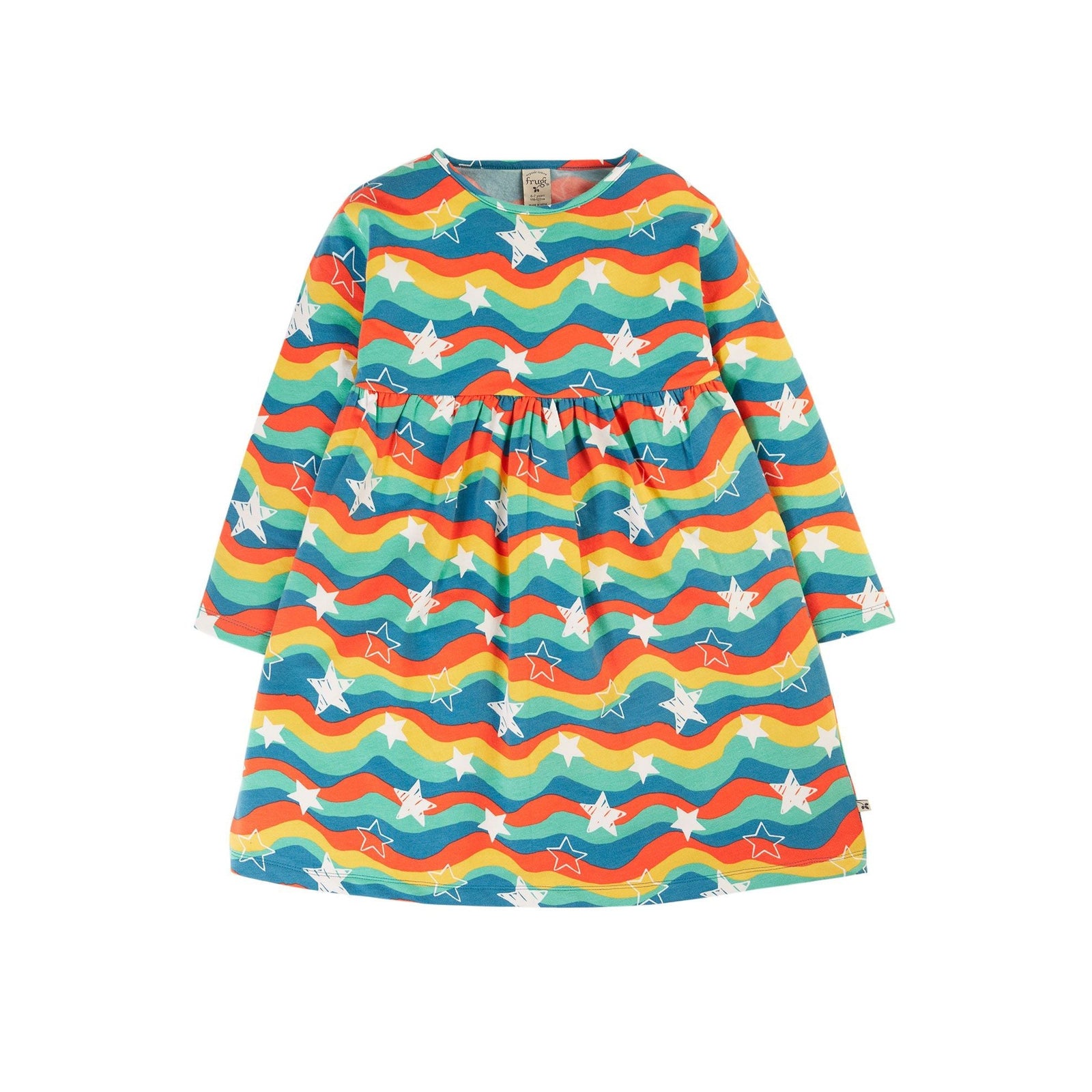Wavy Stars Cozy Amelia Dress - 1 Left Size 3-4 years-Frugi-Modern Rascals