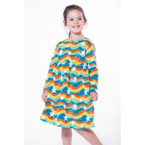 Wavy Stars Cozy Amelia Dress-Frugi-Modern Rascals