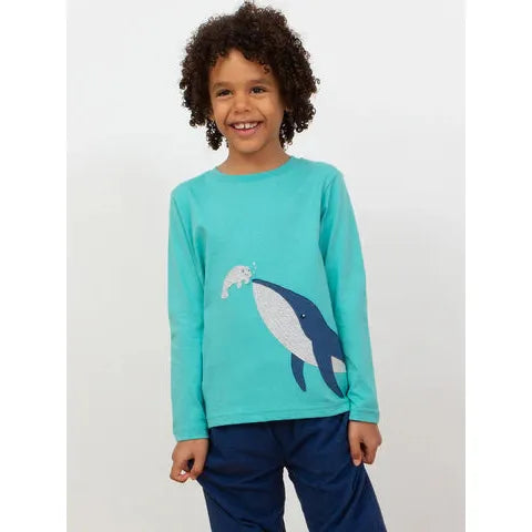 Whale And Manatee Long Sleeve T-Shirt - 1 Left Size 8-9 years-Kite-Modern Rascals
