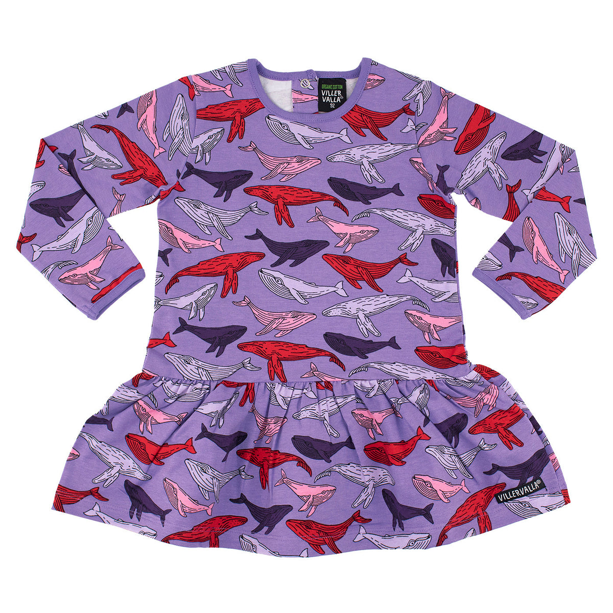 Whale Long Sleeve Dress With Dropped Skirt in Lilac by Villervalla ...