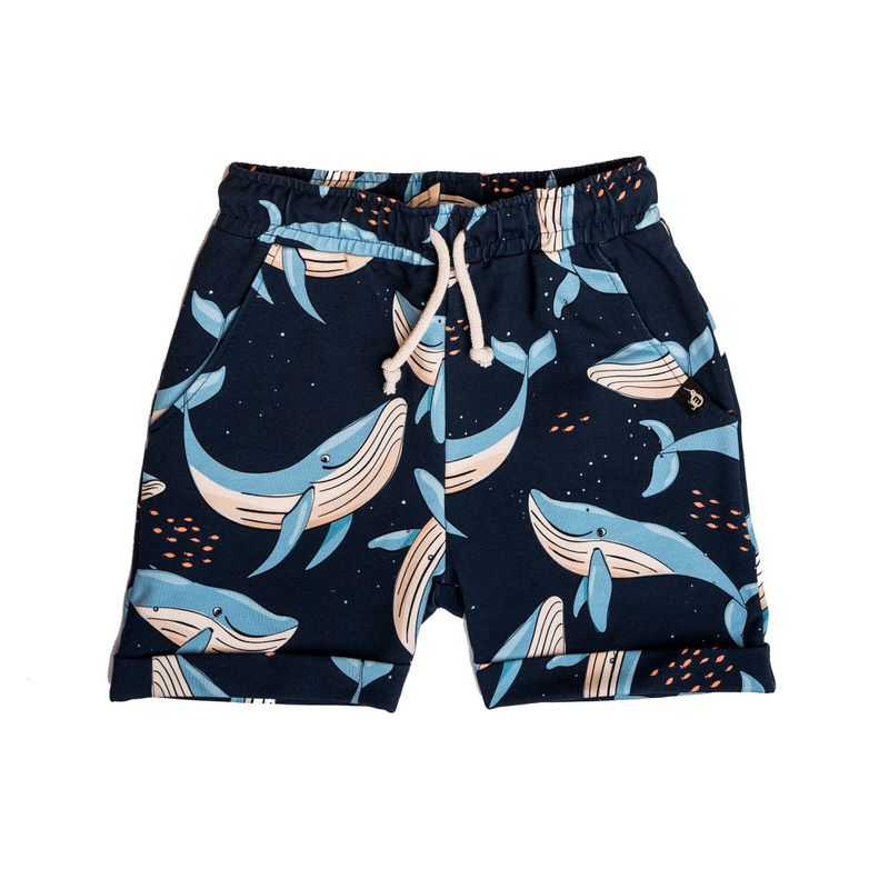 Whale Navy Shorts - 1 Left Size 2-4 years-Mullido-Modern Rascals