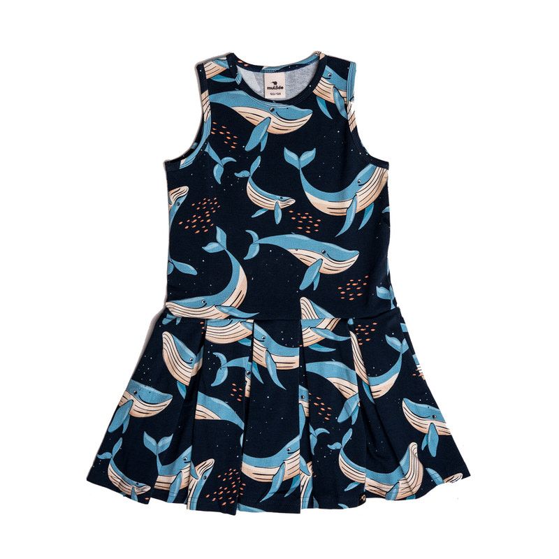 Whale Navy Sun Dress-Mullido-Modern Rascals