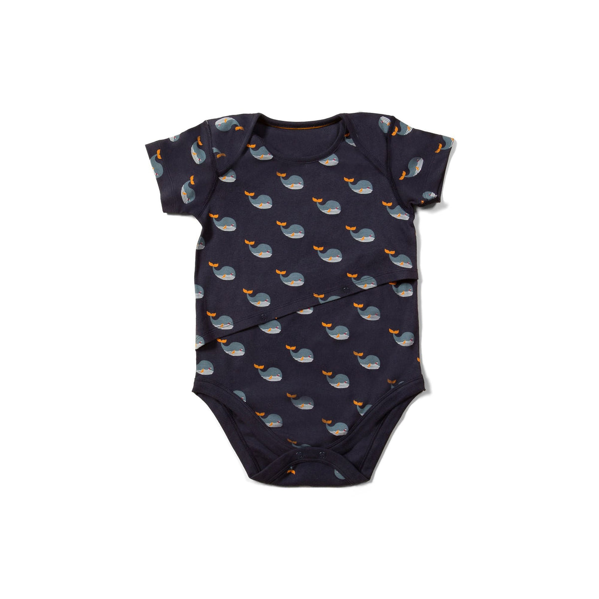 Whale Song Easy Feeding Adaptive Onesie-Little Green Radicals-Modern Rascals