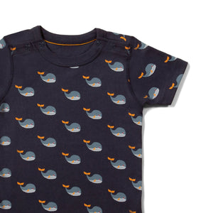 Whale Song Easy Feeding Adaptive Short Sleeve Shirt - 2 Left Size 3-4 & 5-6 years-Little Green Radicals-Modern Rascals