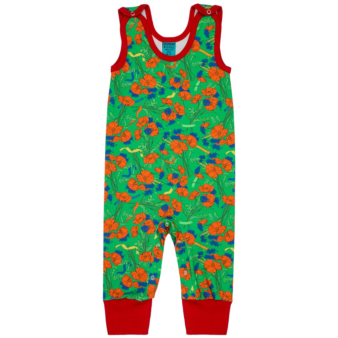 Wildflowers Dungarees - 1 Left Size 6-9 months-Raspberry Republic-Modern Rascals