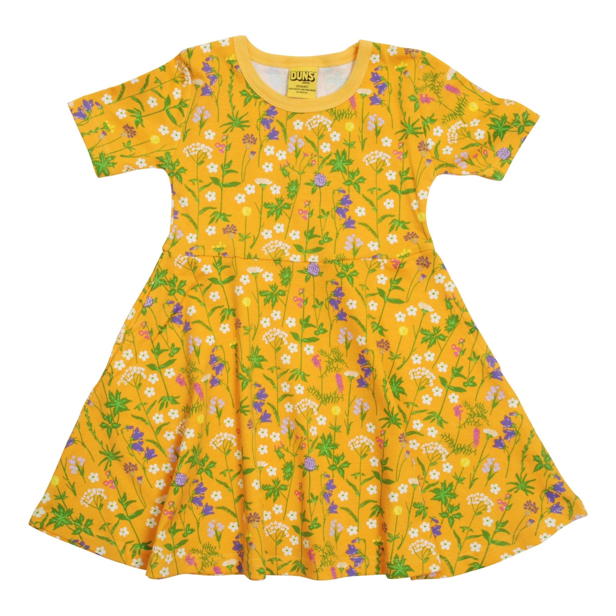 Wildflowers - Orange Short Sleeve Skater Dress - 2 Left Size 3-4 & 9-10 years-Duns Sweden-Modern Rascals