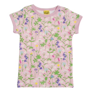 Wildflowers - Pink Short Sleeve Shirt - 1 Left Size 11-12 years-Duns Sweden-Modern Rascals