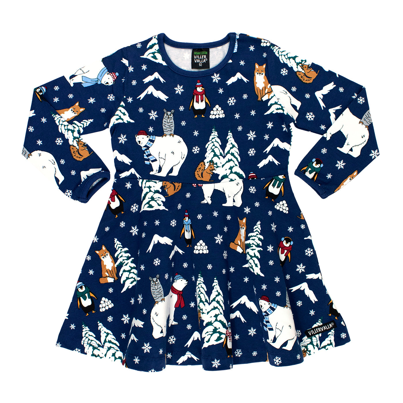 Winter Animals Long Sleeve Half Circle Dress - Pacific-Villervalla-Modern Rascals