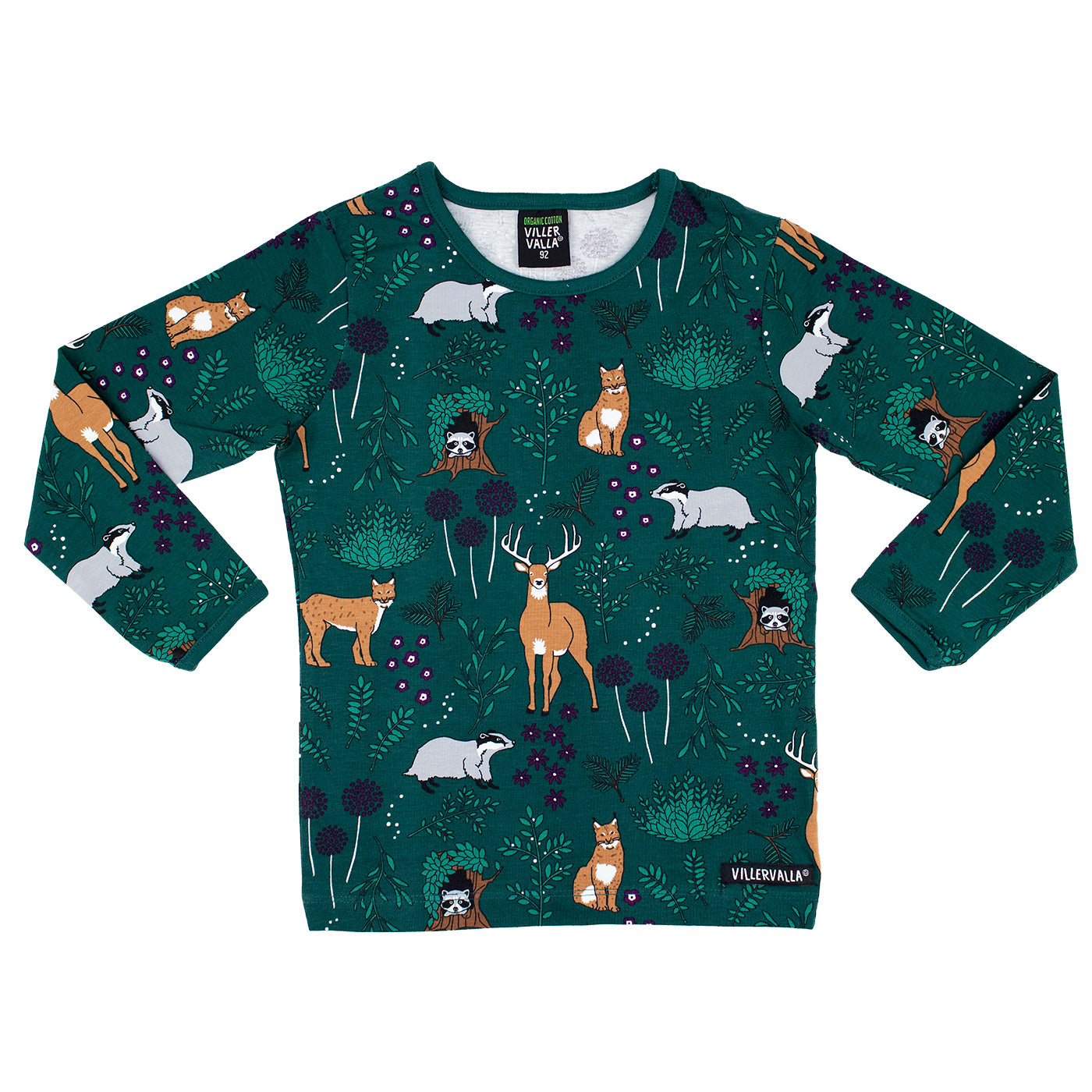 Winter Forest Long Sleeve Shirt in Cypress - 2 Left Size 2-3 & 8-9 years-Villervalla-Modern Rascals