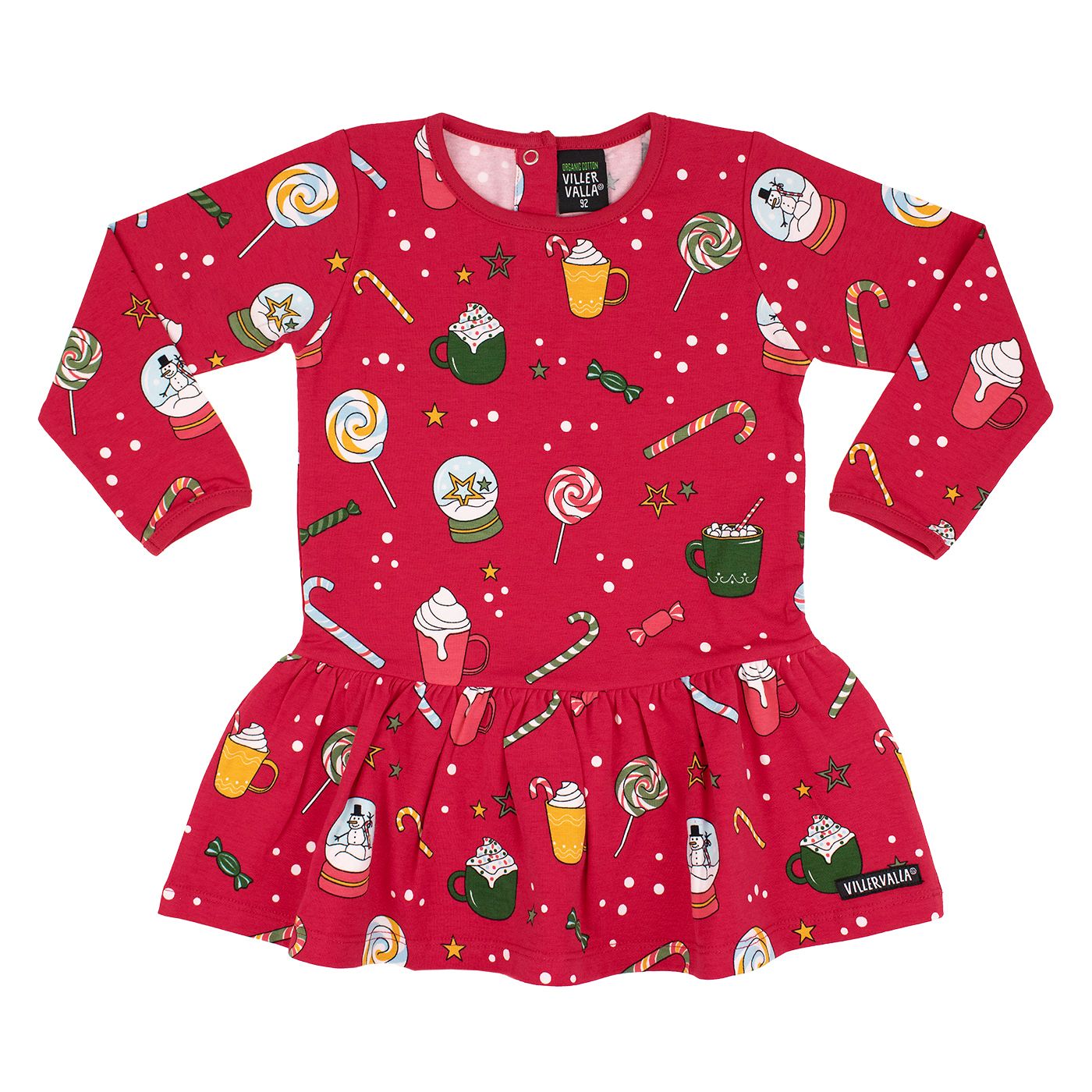 Winter Magic Long Sleeve Dress With Dropped Skirt - Rosehip-Villervalla-Modern Rascals