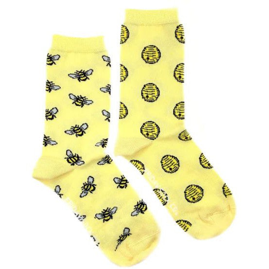 Women's Bee & Hive Mismatched Socks-Friday Sock Co.-Modern Rascals