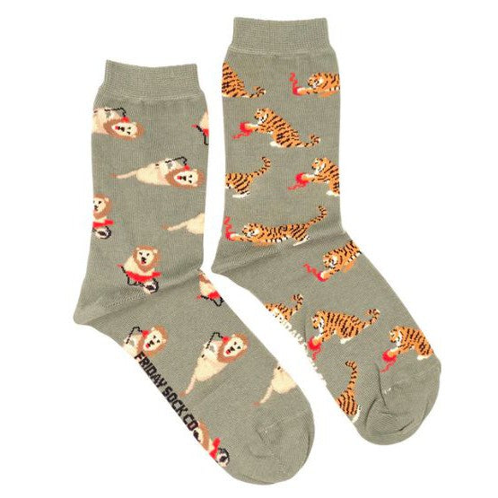 Women's Big Cats Mismatched Socks-Friday Sock Co.-Modern Rascals