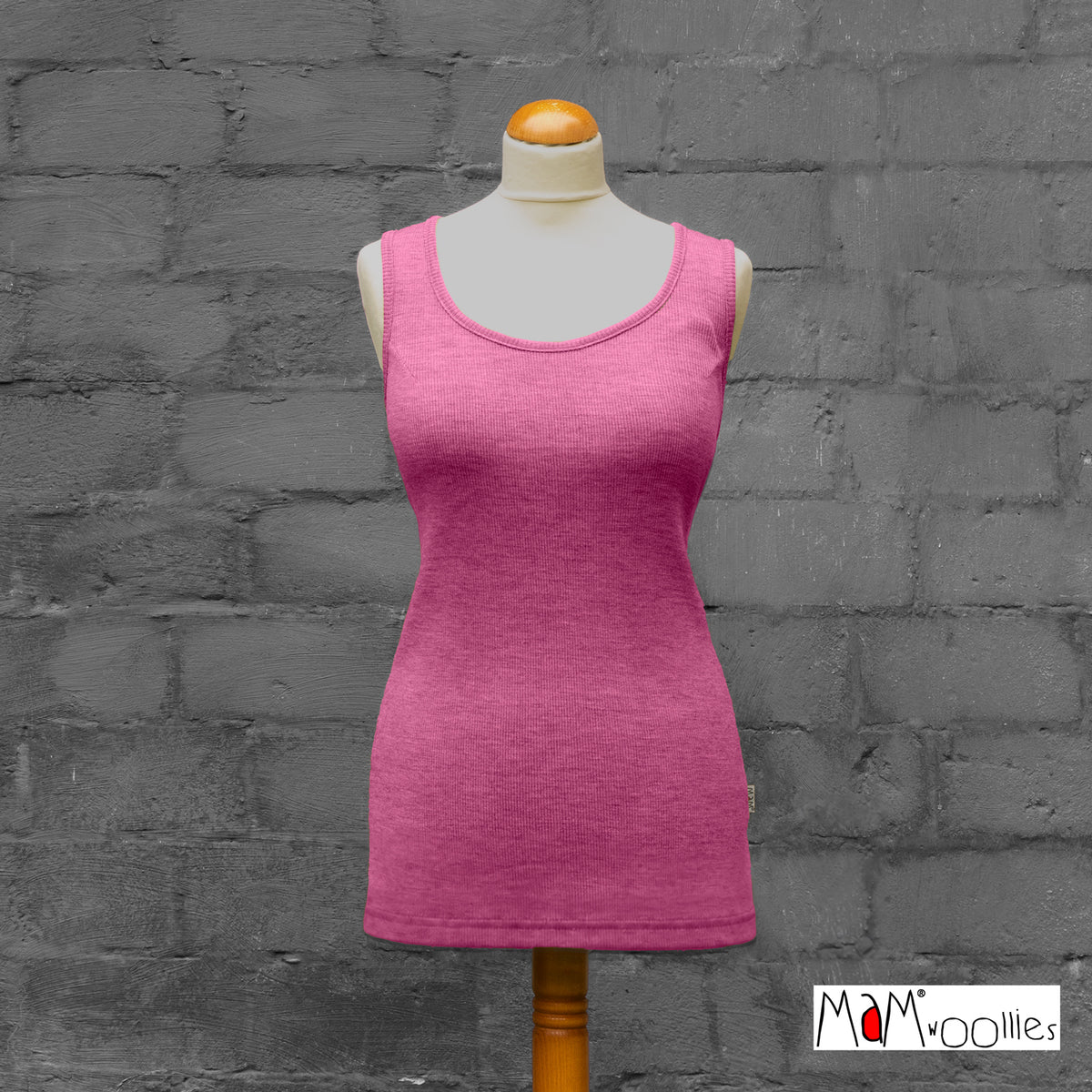 Women's Wool Tank Top - Nebula Pink-ManyMonths Nature Woolies-Modern Rascals