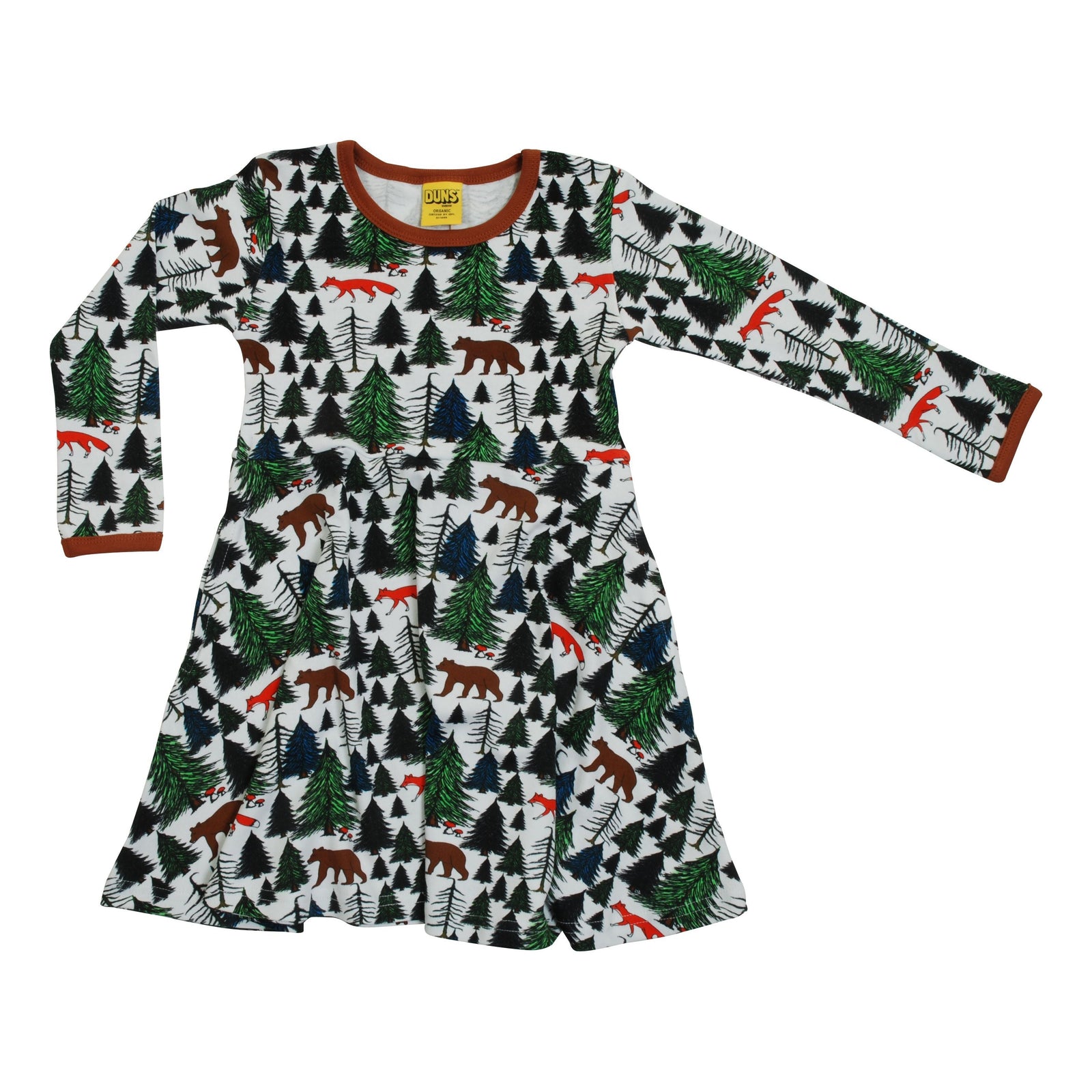 Wood Long Sleeve Skater Dress - 1 Left Size 2-3 years-Duns Sweden-Modern Rascals
