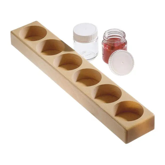Wooden Holder to fit 6 Glass Paint Jars with Lids - 50mL (Jars sold separately)-Mecurius-Modern Rascals