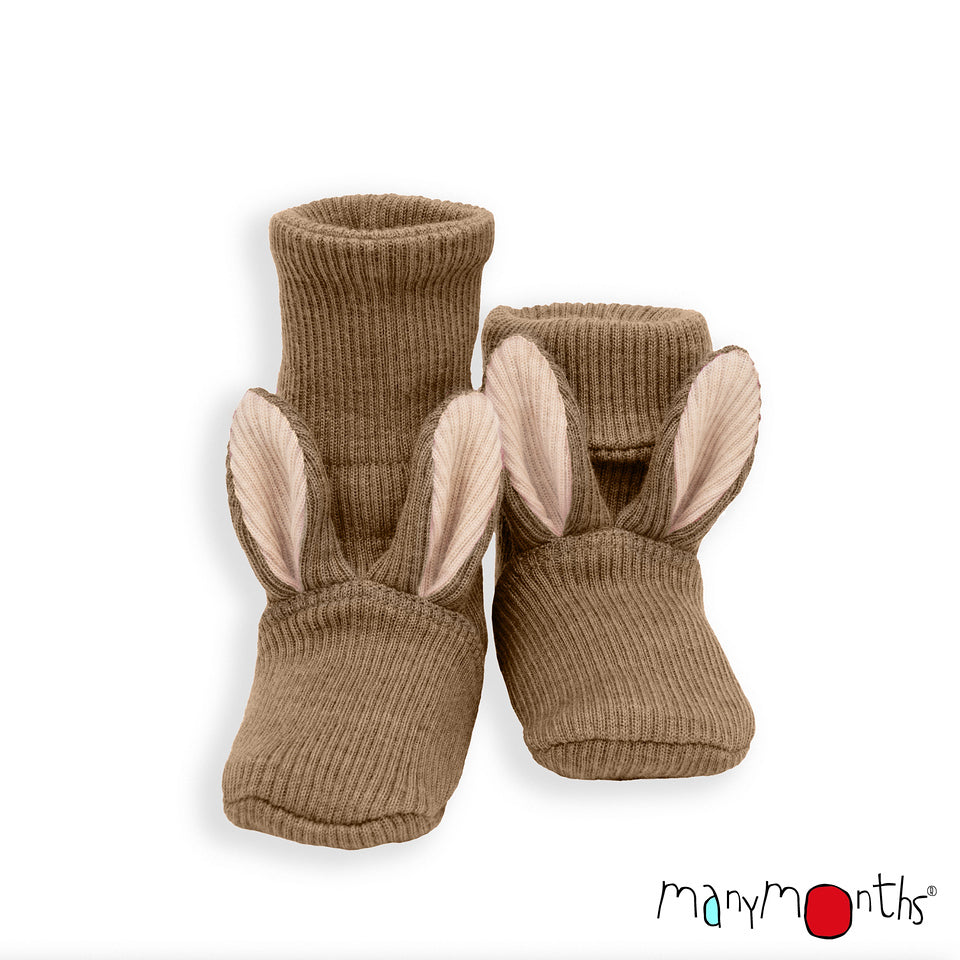 Wool Bunny Baby Booties - Multiple Colours-ManyMonths Nature Woolies-Modern Rascals