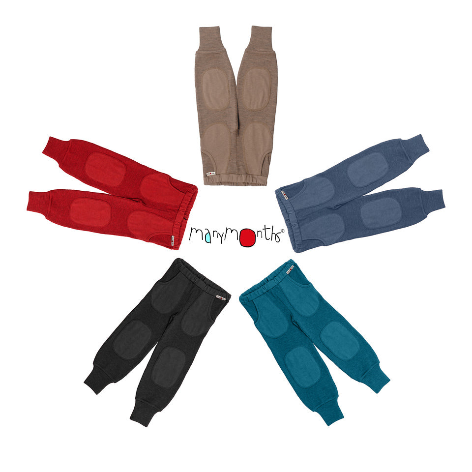 Wool Hazel Unisex Joggers with Pockets and Knee Patches - Multiple Colours-ManyMonths Nature Woolies-Modern Rascals