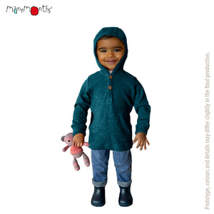 Wool Henley Long Sleeve Hoodie with Pockets - Multiple Colours-ManyMonths Nature Woolies-Modern Rascals