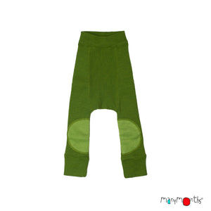 Wool Reversible Longies with Oval Knee Patches (Double Layer) - Multiple Colours-ManyMonths Nature Woolies-Modern Rascals