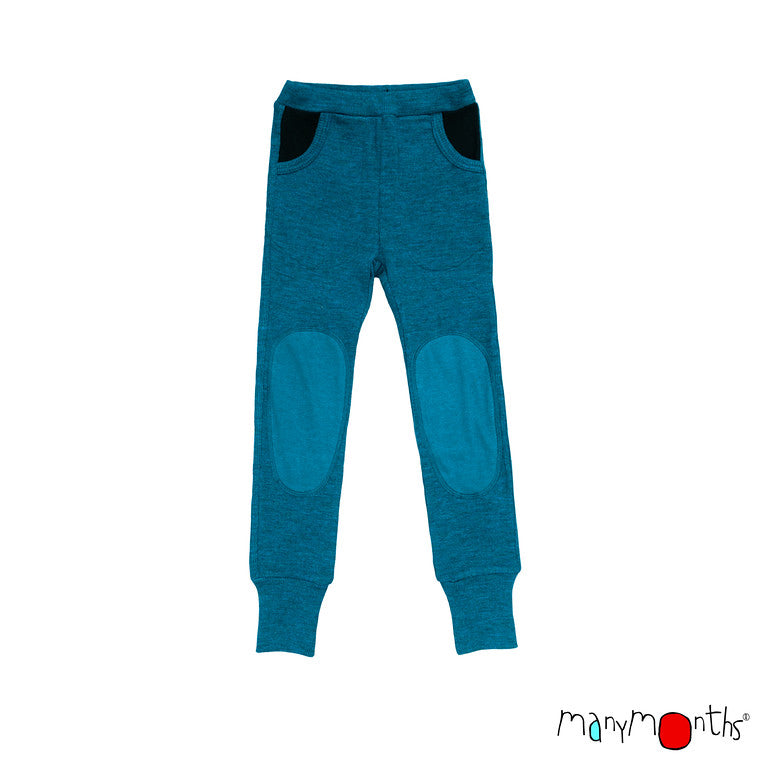 Wool Unisex Joggers with Knee Patches and Pockets - Multiple Colours - 1 Left Size 6-8 years-ManyMonths Nature Woolies-Modern Rascals