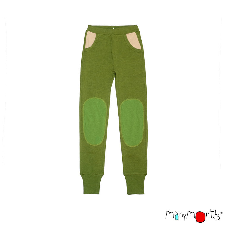 Wool Unisex Joggers with Knee Patches and Pockets - Multiple Colours - 2 Left Size 6-8 years-ManyMonths Nature Woolies-Modern Rascals